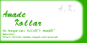 amade kollar business card